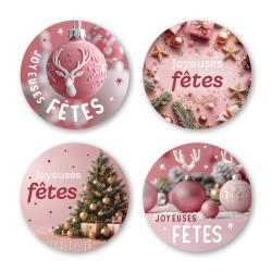 Etiquettes adhésives "joyeuses fêtes" - Florévia