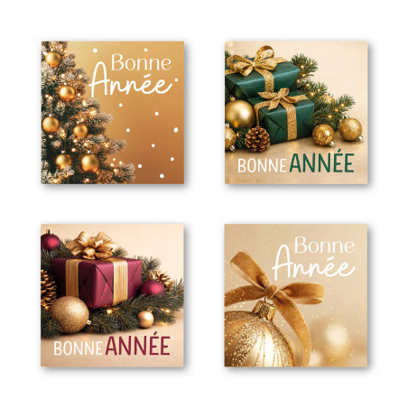 Etiquettes adhésives "bonne année" - Etoilia