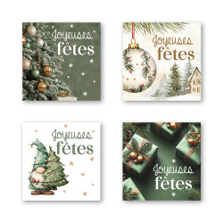Etiquettes adhésives "joyeuses fêtes" - Joyalia