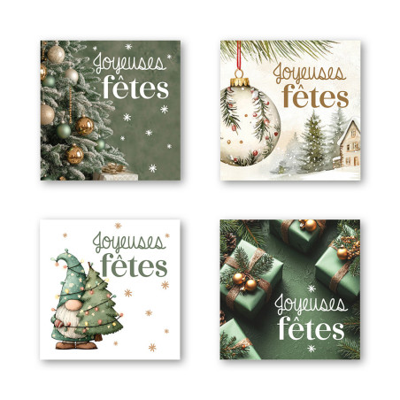 Etiquettes adhésives "joyeuses fêtes" - Joyalia