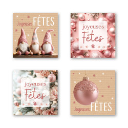 Etiquettes adhésives "joyeuses fêtes" - Fériance