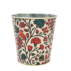 Cache-pot à motif en zinc 2 tailles - Floroiseau
