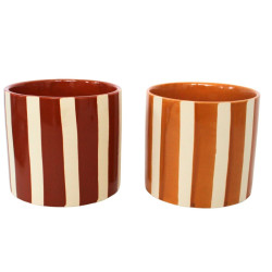 Cache-pot cylindre 3 tailles - Rayures