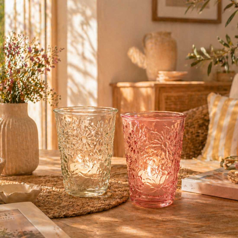 Photophore en verre coloré - Gobelet