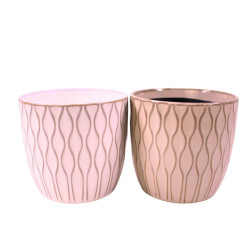 Cache-pot en céramique à motif - Plumier - Fournisseur fleuristes et jardineries