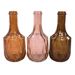 Ensemble de 3 soliflores en verre - Moka - Fournisseur de verrerie déco