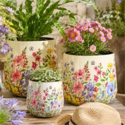 Cache-pot motif fleur 3 tailles - Keros