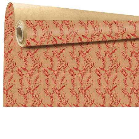 Rouleau de kraft imprimé 0.80x40M - Arborescence rouge