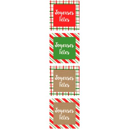 Rouleau de 500 étiquettes "joyeuses fêtes" - Caronet