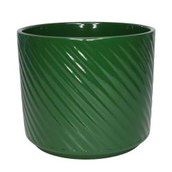 Cache-pot en céramique vert 2 tailles - Spirelli