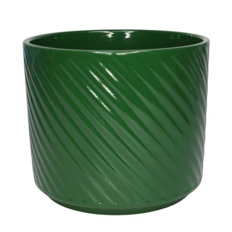 Cache-pot en céramique vert 2 tailles - Spirelli