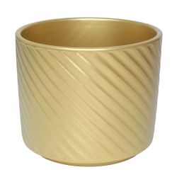 Cache-pot en céramique or 2 tailles - Spirelli