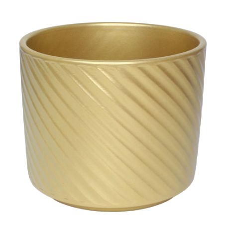 Cache-pot en céramique or 2 tailles - Spirelli