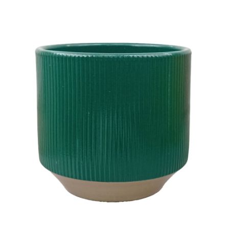Cache-pot en céramique vert 3 tailles - Basy