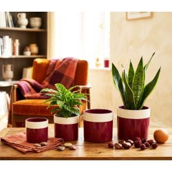 Cache-pot en céramique bordeaux plusieurs tailles - Topy
