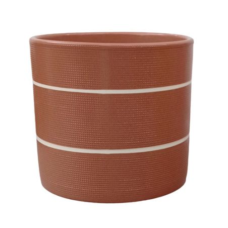 Cache-pot cylindre terre de sienne 3 tailles - Ticar