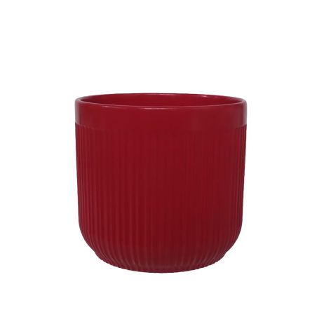 Cache-pot ligne verticale rouge plusieurs tailles - Stria
