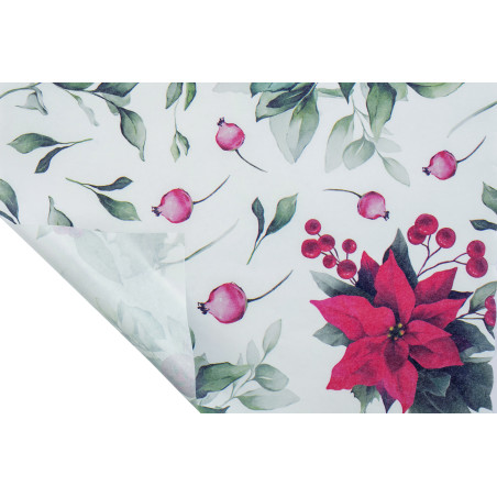 Rouleau de kraft pelliculé - Xmas Flower - Fournisseur d'emballage pro