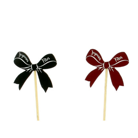 Sachet de 10 pics de noël - Nœuds - Fournisseur d'accessoires de compositions