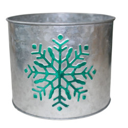 Cache-pot cylindre - Flocon glacé - Grossiste fleuriste et jardinerie