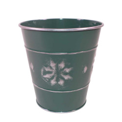 Cache-pot en zinc - Frise de flocons - Grossiste fleuriste et jardinerie