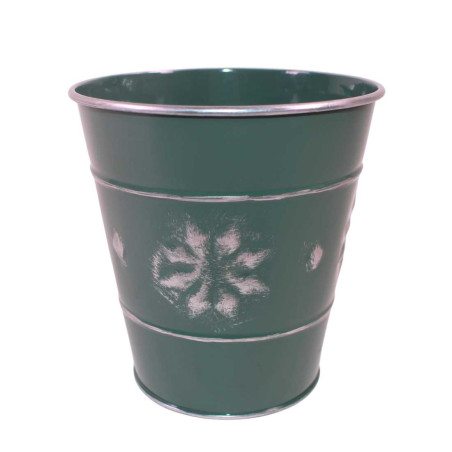 Cache-pot en zinc - Frise de flocons - Grossiste fleuriste et jardinerie