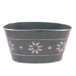 Jardinière en zinc - Frise de flocons - Grossiste fleuriste et jardinerie