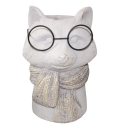 Vase renard à lunette - Malin - Fournisseur déco noel bouquet de fleurs