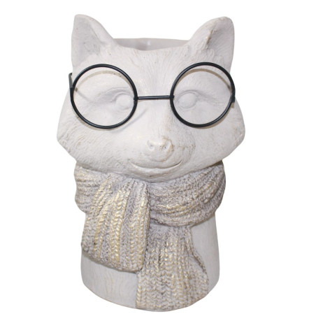 Vase renard à lunette - Malin - Fournisseur déco noel bouquet de fleurs