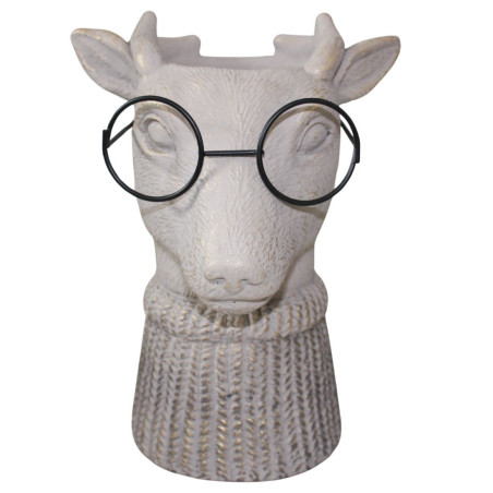 Vase cerf à lunette - Majesté - Fournisseur déco noel bouquet de fleurs