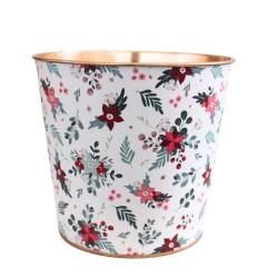Cache-pot en zinc déco Noël - Tradition - Grossiste fleuriste jardinerie