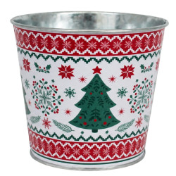 Cache-pot en zinc imprimé - Festin - Grossiste fleuristes et jardineries