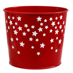 Cache-pot en zinc rouge - Celeste -  Grossiste fleuristes et jardineries
