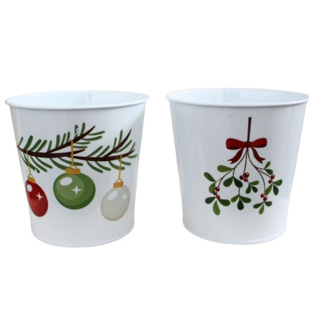 Cache-pot en zinc à motifs - Veillée -  Grossiste fleuristes et jardineries