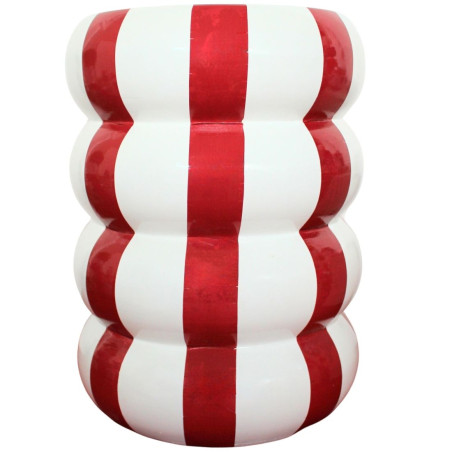 Tabouret socle rayé 46cm - Atelier - Accessoires décoratifs noel