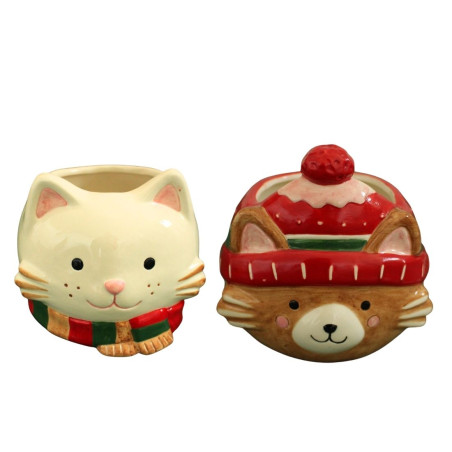 Cache-pot chat - Minet - Grossiste pot de fleur noel