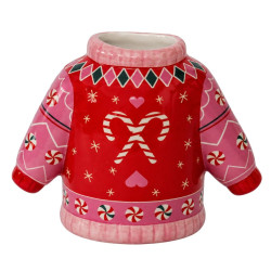 Vase pull de Noël - Sucre d'orge - Fournisseur vases de noel
