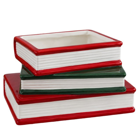 Cache-pot livre - Lecteur - Grossiste plantes déco noel