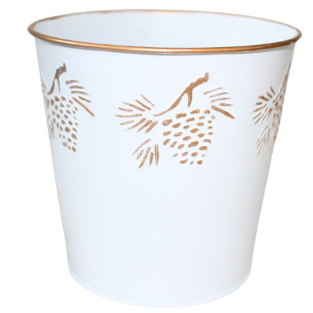 Cache-pot en zinc plusieurs tailles - Pomme de pin - Fournisseur fleuriste jardinerie