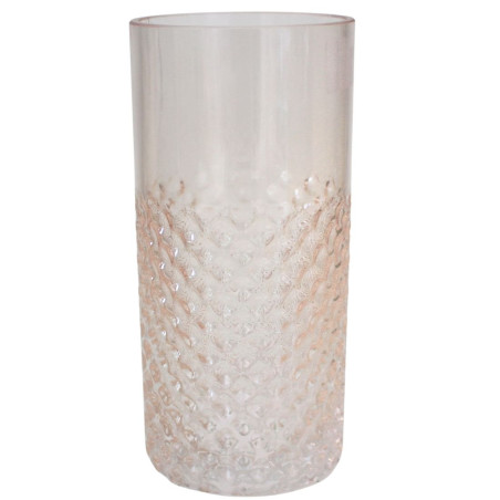 Vase cylindre rose 2 tailles - Rosée - Grossiste verrerie