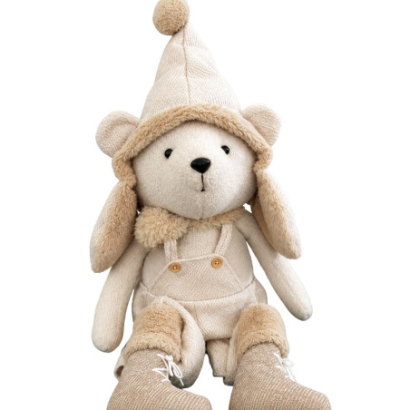 Ours de Noël patte molle H. 141cm - Moka - grossiste déco vitrine noel