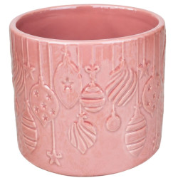 Cache-pot rose nacré 2 tailles - Dolomite - collection Noel rose