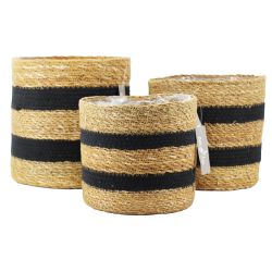 Ensemble de 3 paniers bandes noires - Tales