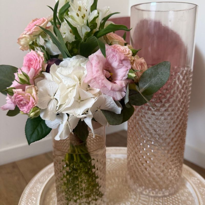 Vase cylindre rose 2 tailles - Rosée