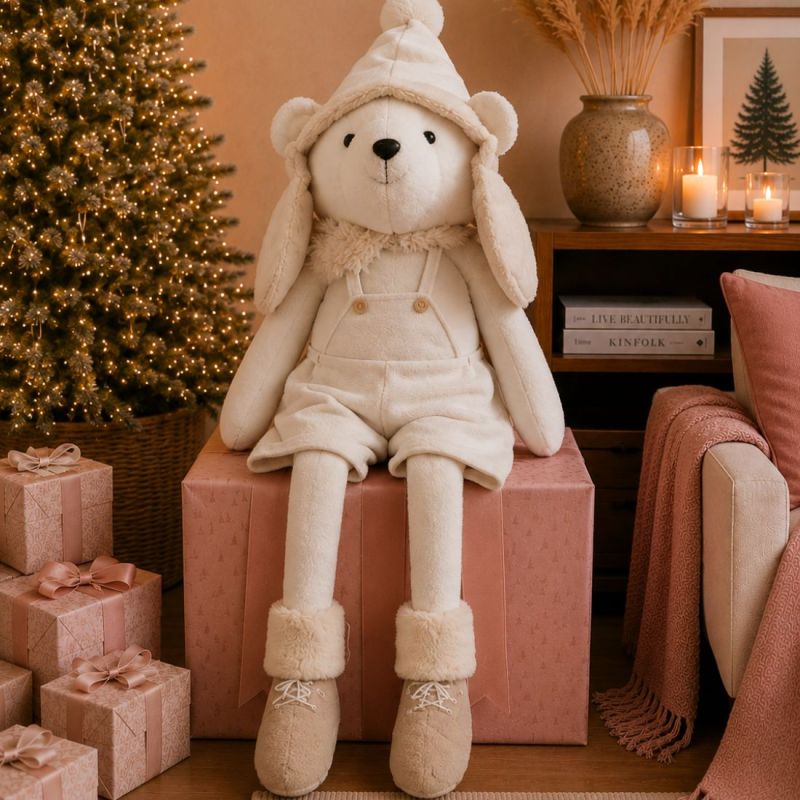 Ours de Noël patte molle H. 141cm - Moka