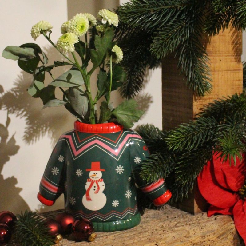 Vase pull de Noël - Bonhomme de neige