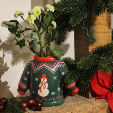 Vase pull de Noël - Bonhomme de neige