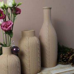 Vase bouteille aspect tricot - Maillage