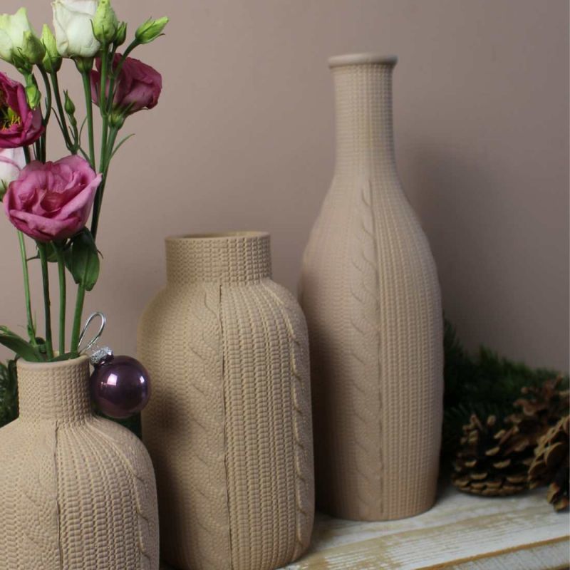 Vase bouteille aspect tricot - Maillage