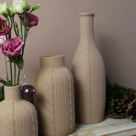 Vase bouteille aspect tricot - Maillage